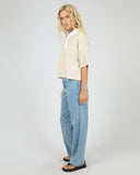 ALL ABOUT EVE JUNIE STRIPE RUGBY TEE - YELLOW