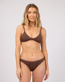 ALL ABOUT EVE IVY KNOT BRALETTE - CHOCOLATE