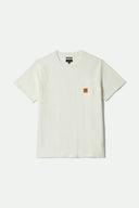 BRIXTON UNION HEAVY WEIGHT SHORT SLEEVE BOXY POCKET TEE - OFF WHITE