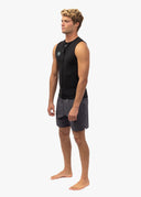 VISSLA 7 SEAS 2MM FRONT ZIP VEST - BLACK WETSUIT TOP SLEEVELESS
