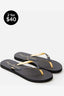 RIP CURL SCRIPT WAVE BLOOM OPEN TOE - BLACK/GOLD