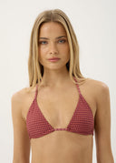 AFENDS INDY BIKINI TOP - ROSE CHECK