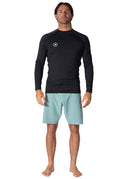 VISSLA WARM SEAS ECO LS RASH GUARD - BLACK