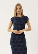 AFENDS DARCY SEERSUCKER TOP - THEA MIDNIGHT CHECK