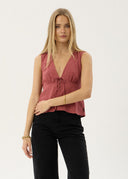AFENDS DAHLIA SHORT SLEEVE TOP - INDY ROSE CHECK