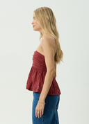 AFENDS JUNI STRAPLESS TOP - RUBY ANGLAISE
