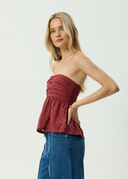 AFENDS JUNI STRAPLESS TOP - RUBY ANGLAISE