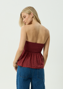 AFENDS JUNI STRAPLESS TOP - RUBY ANGLAISE