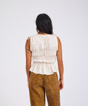 ONE TEASPOON EVELYN GATHERED RUCHED TIE TOP - CREAM