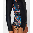 O'NEILL BAHIA 1/4 ZIP LONG SLEEVE RASH VEST - TROPIC TEXTA