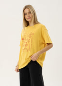 AFENDS HOLLY OVERSIZED TEE - MANGO