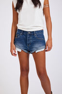 ONE TEASPOON BANDITS LOW WAIST DENIM SHORTS - BLUE PAISLEY
