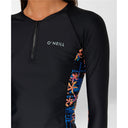 O'NEILL BAHIA 1/4 ZIP LONG SLEEVE RASH VEST - TROPIC TEXTA