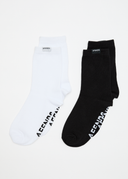 AFENDS BASIS SOCKS 2 PACK - BLACK/WHITE