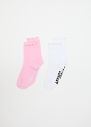 AFENDS FRILL SEEKER SOCKS TWO PACK - PINK / WHITE