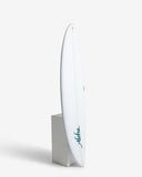 White surfboard with 'Aloha' text on a white background