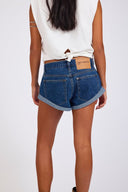 ONE TEASPOON BANDITS LOW WAIST DENIM SHORTS - BLUE PAISLEY