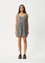 AFENDS ASTA JESSE SEERSUCKER MINI DRESS - STEEL