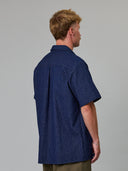 JUST ANOTHER FISHERMAN BALLAST SS SHIRT - STRIPE DENIM