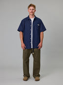 JUST ANOTHER FISHERMAN BALLAST SS SHIRT - STRIPE DENIM