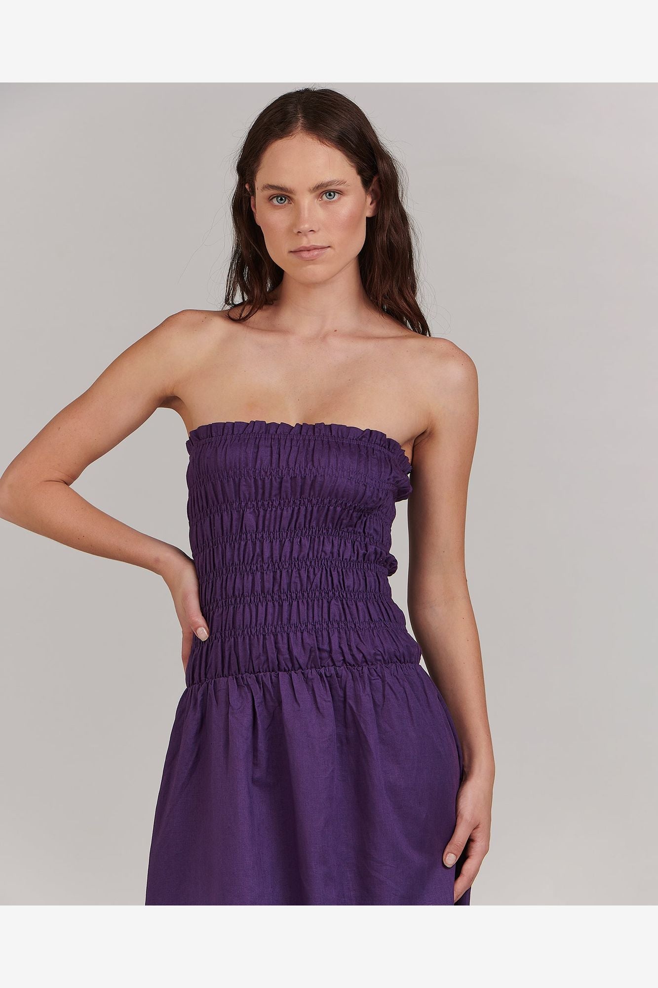 AMANDA MAXI DRESS - DEEP PURPLE Mount Surf Shop AMANDA MAXI DRESS - DEEP PURPLE Mount Surf Shop