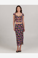 CHARLIE HOLIDAY EVELYN MIDI SKIRT - MYSTIC FLORAL