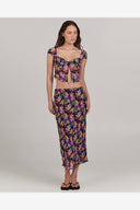 CHARLIE HOLIDAY EVELYN MIDI SKIRT - MYSTIC FLORAL
