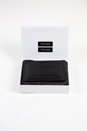 THING THING CARD HOLDER WALLET - BLACK BUBBLE LEATHER