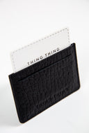 THING THING CARD HOLDER WALLET - BLACK BUBBLE LEATHER