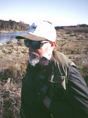 JUST ANOTHER FISHERMAN CASTING & MENDING CAP - IVORY/GREEN