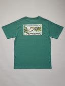 JUST ANOTHER FISHERMAN CASTING & MENDING SEA TEE - VINTAGE TEAL