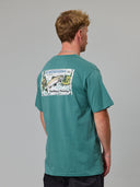JUST ANOTHER FISHERMAN CASTING & MENDING SEA TEE - VINTAGE TEAL