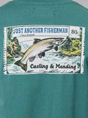 JUST ANOTHER FISHERMAN CASTING & MENDING SEA TEE - VINTAGE TEAL