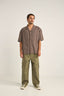 RHYTHM BAJA RELAXED STRIPE SS SHIRT - CAFE
