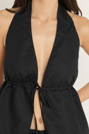 RHYTHM COVE HALTER TOP - BLACK