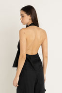 RHYTHM COVE HALTER TOP - BLACK