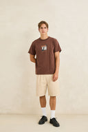 RHYTHM TUNE IN VINTAGE SS T-SHIRT - CHOCOLATE