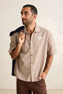 RHYTHM FREQUENCY CHECK SS SHIRT - CARAMEL