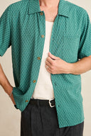 RHYTHM LINEN FLOAT STITCH SS SHIRT - PINE