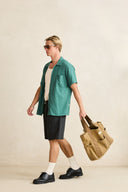 RHYTHM LINEN FLOAT STITCH SS SHIRT - PINE