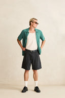 RHYTHM LINEN FLOAT STITCH SS SHIRT - PINE