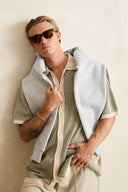RHYTHM HI LO KNIT BUTTON UP - NATURAL