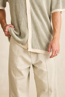 RHYTHM HI LO KNIT BUTTON UP - NATURAL