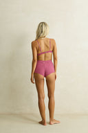 RHYTHM LOLA CHECK LACE UP SURF SHORT - PLUM