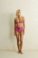 RHYTHM LOLA CHECK BRALETTE TOP - PLUM
