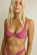 RHYTHM LOLA CHECK UNDERWIRE TOP - PLUM