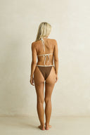RHYTHM REEF CONTRAST SLIDE TRI TOP - CHOCOLATE