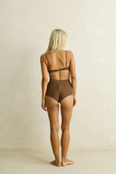 RHYTHM REEF CROP TOP - CHOCOLATE