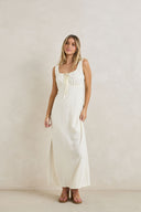 RHYTHM DEL RIO GATHERED MAXI DRESS - WHITE