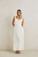 RHYTHM DEL RIO GATHERED MAXI DRESS - WHITE